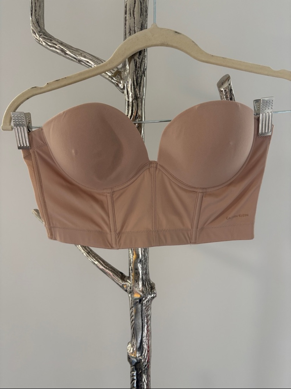 Calvin Klein Strapless Longline Bra — Blush Nude